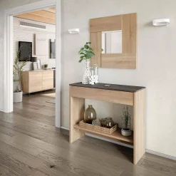 Mobile da ingresso Alwin, 92x33h149 cm, Rovere e Noce<Dmora Outlet