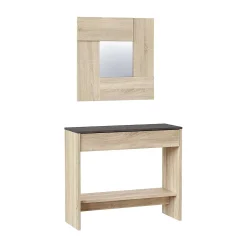 Mobile da ingresso Alwin, 92x33h149 cm, Rovere e Noce<Dmora Outlet