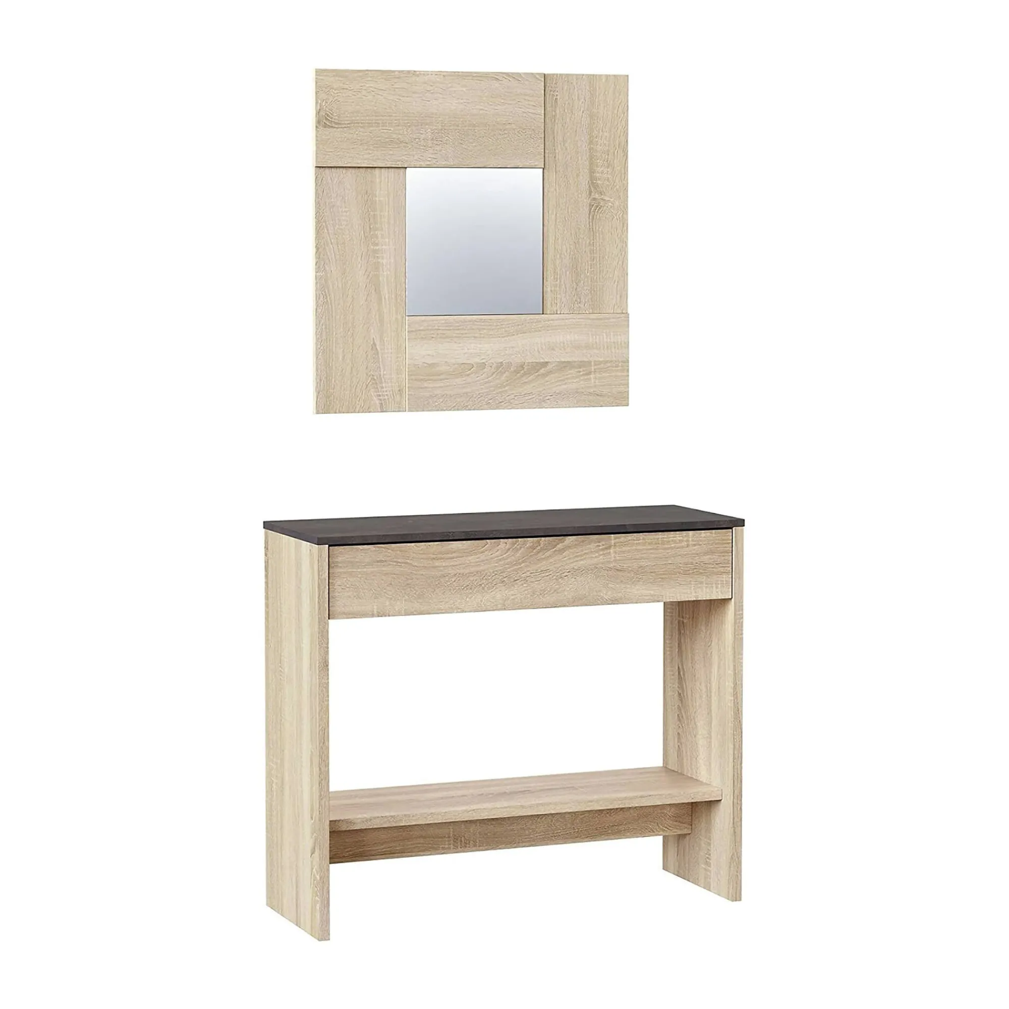 Mobile da ingresso Alwin, 92x33h149 cm, Rovere e Noce<Dmora Outlet