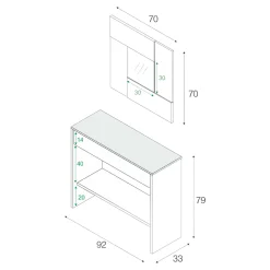 Mobile da ingresso Alwin, 92x33h149 cm, Rovere e Noce<Dmora Outlet