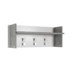 Mobile da ingresso Angry, 90x29h34 cm, Bianco e Cemento<Dmora New
