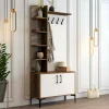 Mobile da ingresso Anja, 90x35h200 cm, Noce e Bianco<Dmora Best Sale