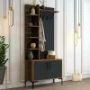 Mobile da ingresso Anja, 90x35h200 cm, Noce e Antracite<Dmora Outlet