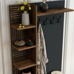 Mobile da ingresso Anja, 90x35h200 cm, Noce e Antracite<Dmora Outlet