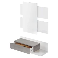 Mobile da ingresso Anro, 75x29h90 cm, Bianco e Cemento<Dmora Best Sale