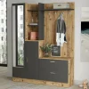 Mobile da ingresso Anumali, 140x37h182 cm, Quercia e Antracite<Dmora Fashion