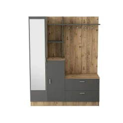 Mobile da ingresso Anumali, 140x37h182 cm, Quercia e Antracite<Dmora Fashion