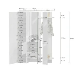 Mobile da ingresso Arabelle, 140x35h190 cm,<Dmora Outlet