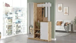 Mobile da ingresso Arco, 114x38h180 cm, Quercia e Bianco<Dmora Discount
