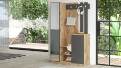Mobile da ingresso Arco, 114x38h180 cm, Quercia e Antracite<Dmora New