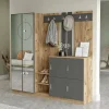 Mobile da ingresso Artin, 187x38h180 cm, Quercia e Antracite<Dmora Store