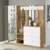 Mobile da ingresso Artin, 187x38h180 cm, Quercia e Bianco<Dmora Discount