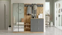 Mobile da ingresso Artin, 187x38h180 cm, Quercia e Antracite<Dmora Store