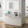 Mobile da ingresso Arty, 95x26h69 cm, Bianco e Cemento<Dmora Online