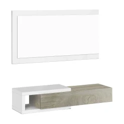 Mobile da ingresso Arty, 95x26h69 cm, Bianco e Rovere<Dmora Sale