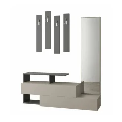 Mobile da ingresso Ascari, 137x35h55 cm, Tortora e Antracite<Dmora Store