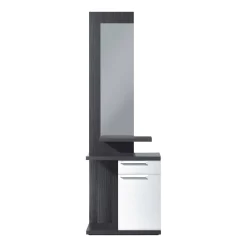 Mobile da ingresso Axell, 61x29h186 cm, Bianco e Grigio cenere<Dmora Store