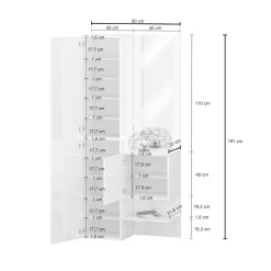Mobile da ingresso Bauladu, 90x35h190 cm,<Dmora Best