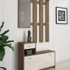 Mobile da ingresso Daa, 100x26h190 cm, Bianco e Quercia<Dmora Cheap