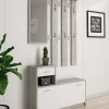 Mobile da ingresso Daa, 100x26h190 cm, Bianco e Cemento<Dmora Fashion