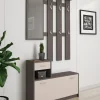 Mobile da ingresso Daa, 100x26h190 cm, Beige e Grigio<Dmora Fashion