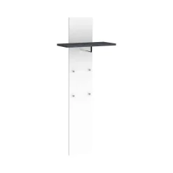 Mobile da ingresso Daaneslan, cm 50x27h140, Bianco lucido e Ardesia<Dmora Best