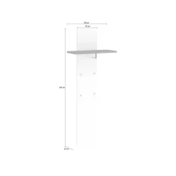 Mobile da ingresso Daaneslan, cm 50x27h140, Bianco lucido e Ardesia<Dmora Best