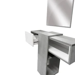 Mobile da ingresso Daba, 100x31h75 cm, Cemento e Bianco<Dmora Store