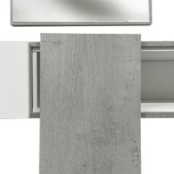 Mobile da ingresso Daba, 100x31h75 cm, Cemento e Bianco<Dmora Store