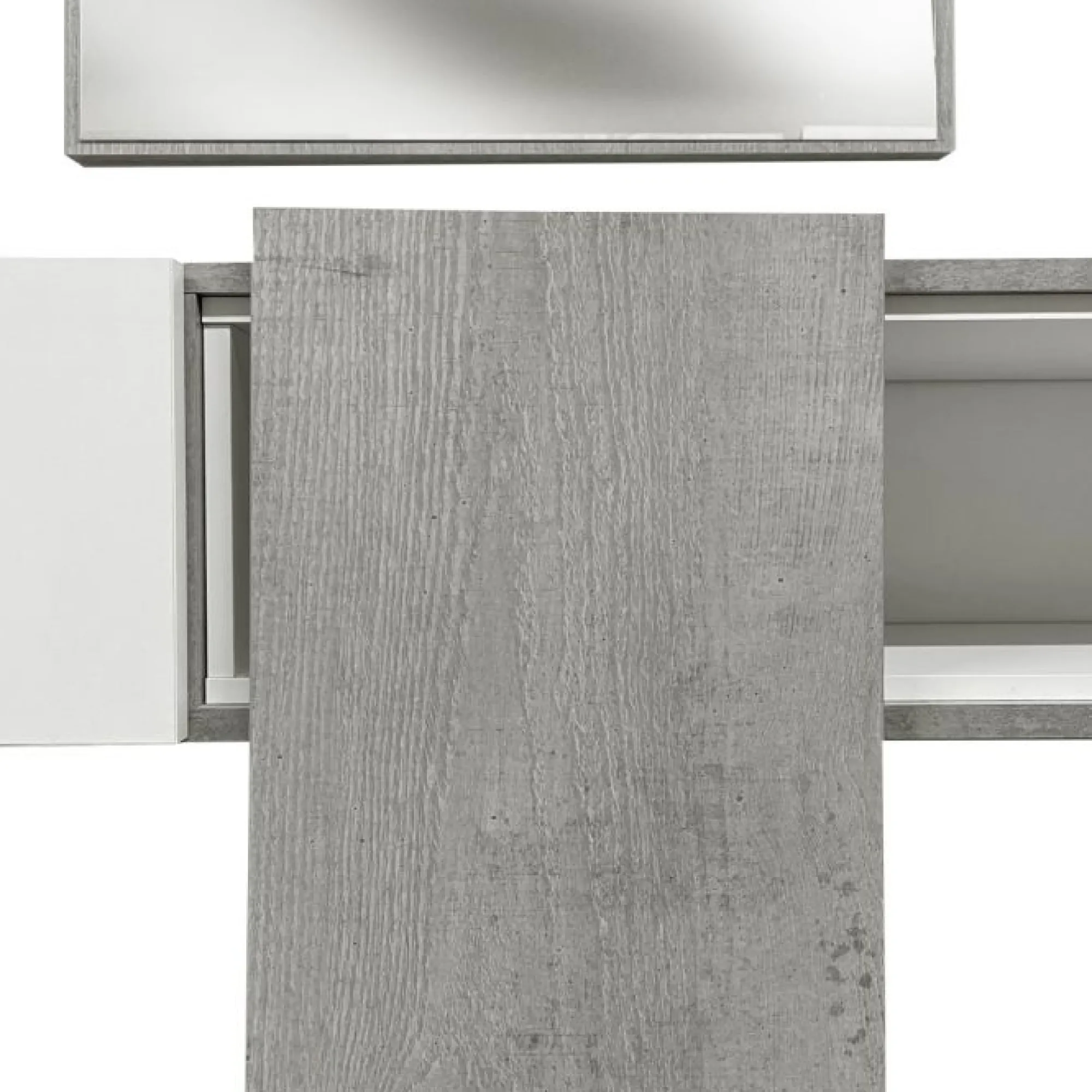 Mobile da ingresso Daba, 100x31h75 cm, Cemento e Bianco<Dmora Store
