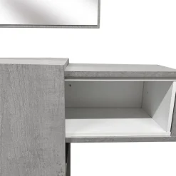 Mobile da ingresso Daba, 100x31h75 cm, Cemento e Bianco<Dmora Store