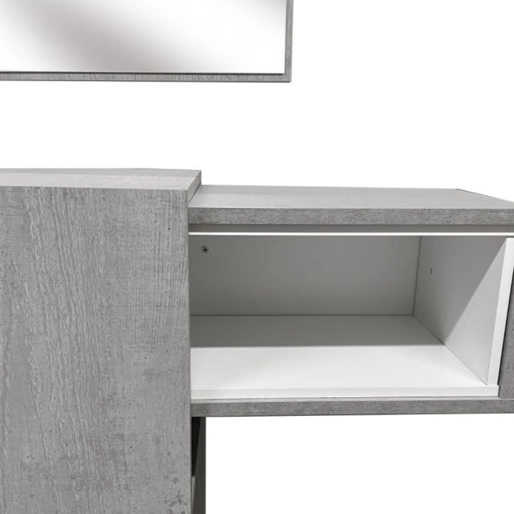 Mobile da ingresso Daba, 100x31h75 cm, Cemento e Bianco<Dmora Store