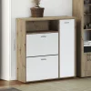 Mobile da ingresso Dabdelazi, 92x27h94 cm, Rovere e Bianco<Dmora Best