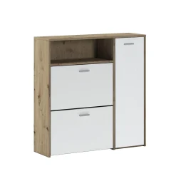 Mobile da ingresso Dabdelazi, 92x27h94 cm, Rovere e Bianco<Dmora Best