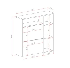 Mobile da ingresso Dabdelazi, 92x27h94 cm, Rovere e Bianco<Dmora Best