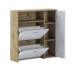 Mobile da ingresso Dabdelazi, 92x27h94 cm, Rovere e Bianco<Dmora Best