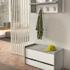 Mobile da ingresso Dap, Cm 50x32h182, Cemento e Bianco<Dmora Sale