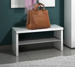 Mobile da ingresso Dbara, 80x40h40 cm, Bianco lucido e Antracite<Dmora Cheap
