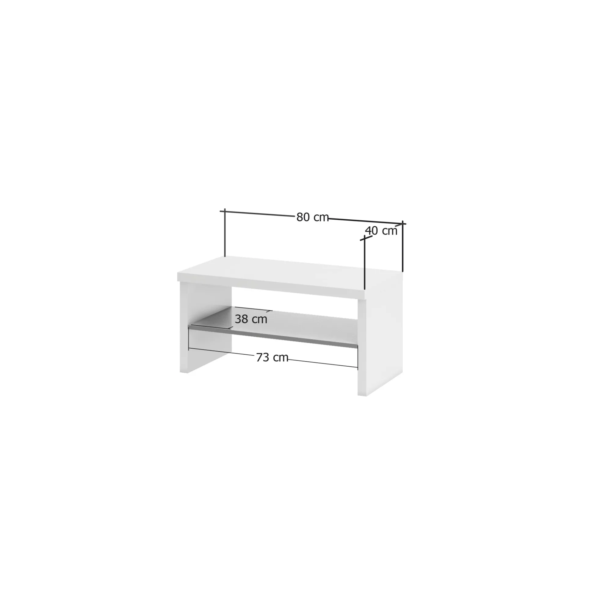 Mobile da ingresso Dbara, 80x40h40 cm, Bianco lucido e Antracite<Dmora Cheap