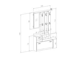 Mobile da ingresso Dbiagin, 100x25h180 cm, Rovere e Bianco<Dmora Best
