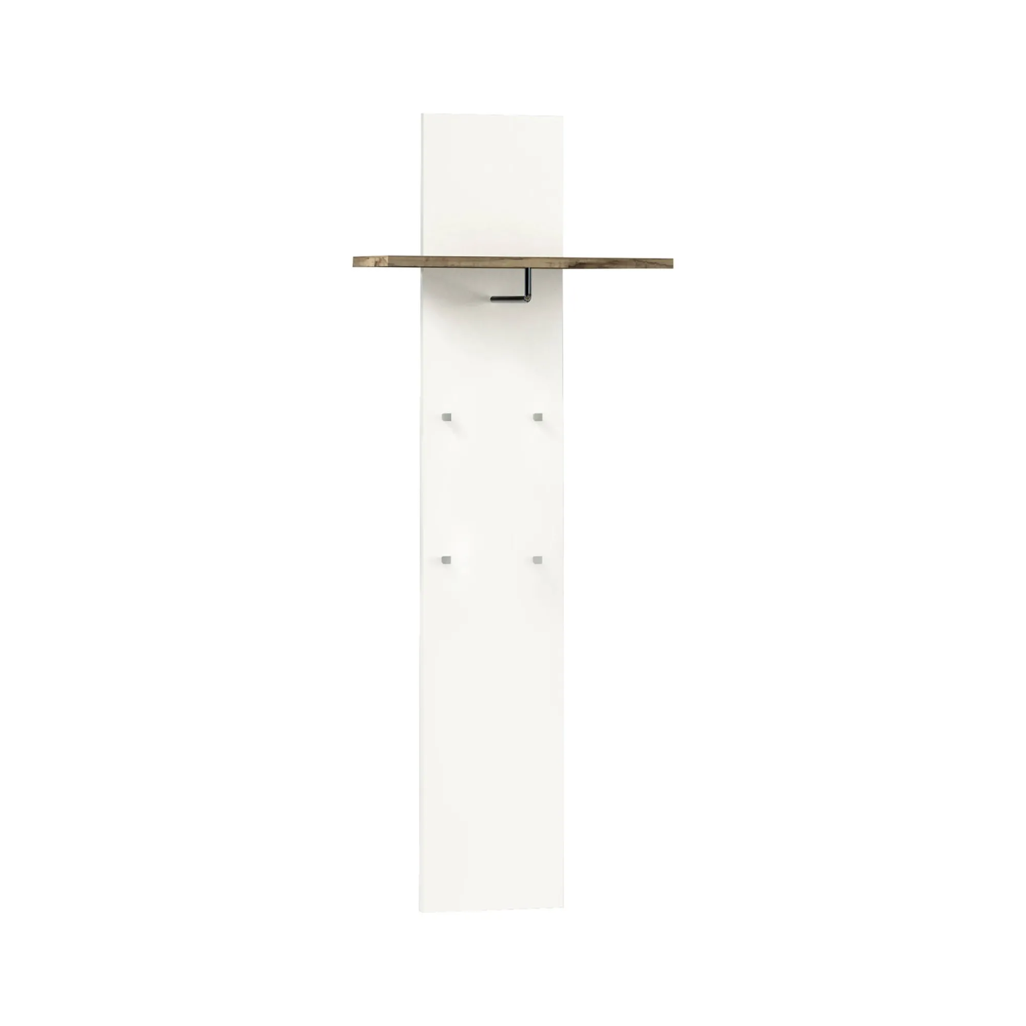 Mobile da ingresso Dlentin, cm 50x27h140, Bianco lucido e Acero<Dmora Flash Sale