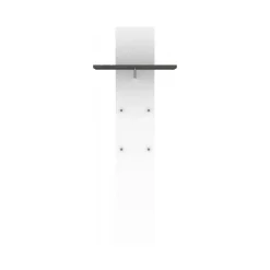 Mobile da ingresso Dlentin, cm 50x27h140, Bianco lucido e Ardesia<Dmora Sale