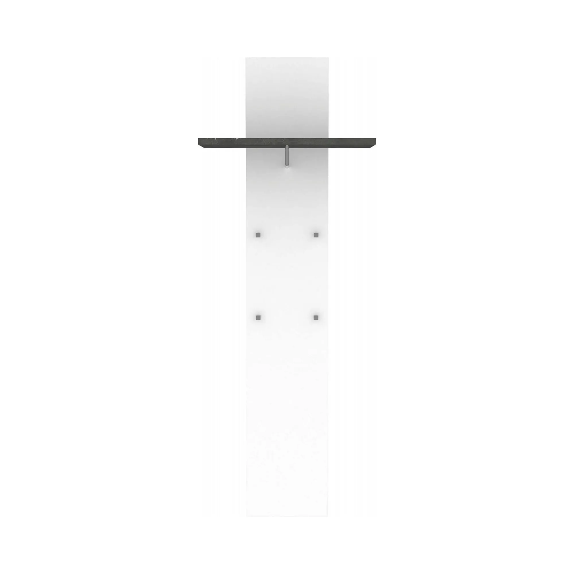 Mobile da ingresso Dlentin, cm 50x27h140, Bianco lucido e Ardesia<Dmora Sale