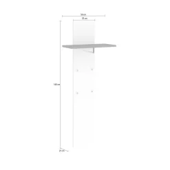 Mobile da ingresso Dlentin, cm 50x27h140, Bianco lucido e Acero<Dmora Flash Sale