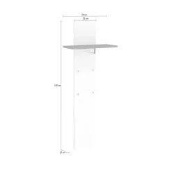 Mobile da ingresso Dlentin, cm 50x27h140, Bianco lucido e Ardesia<Dmora Sale