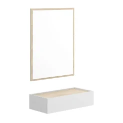 Mobile da ingresso Dmujesa, 33x63h16 cm, Bianco e Rovere<Dmora Best
