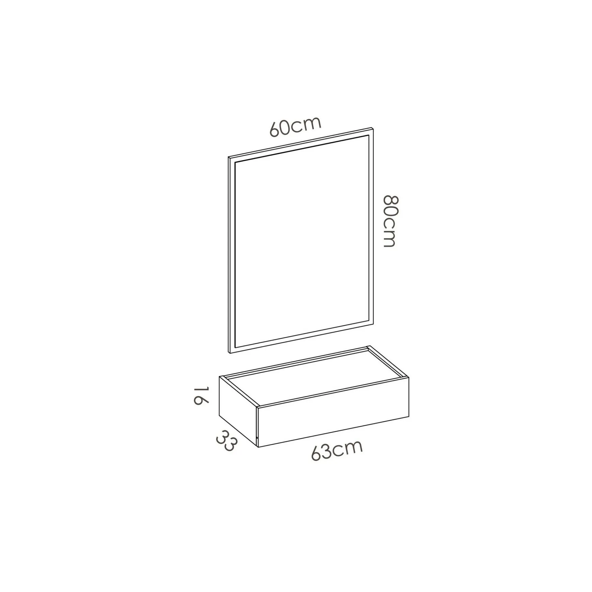 Mobile da ingresso Dmujesa, 33x63h16 cm, Bianco e Rovere<Dmora Best