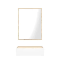 Mobile da ingresso Dmujesa, 33x63h16 cm, Bianco e Rovere<Dmora Best