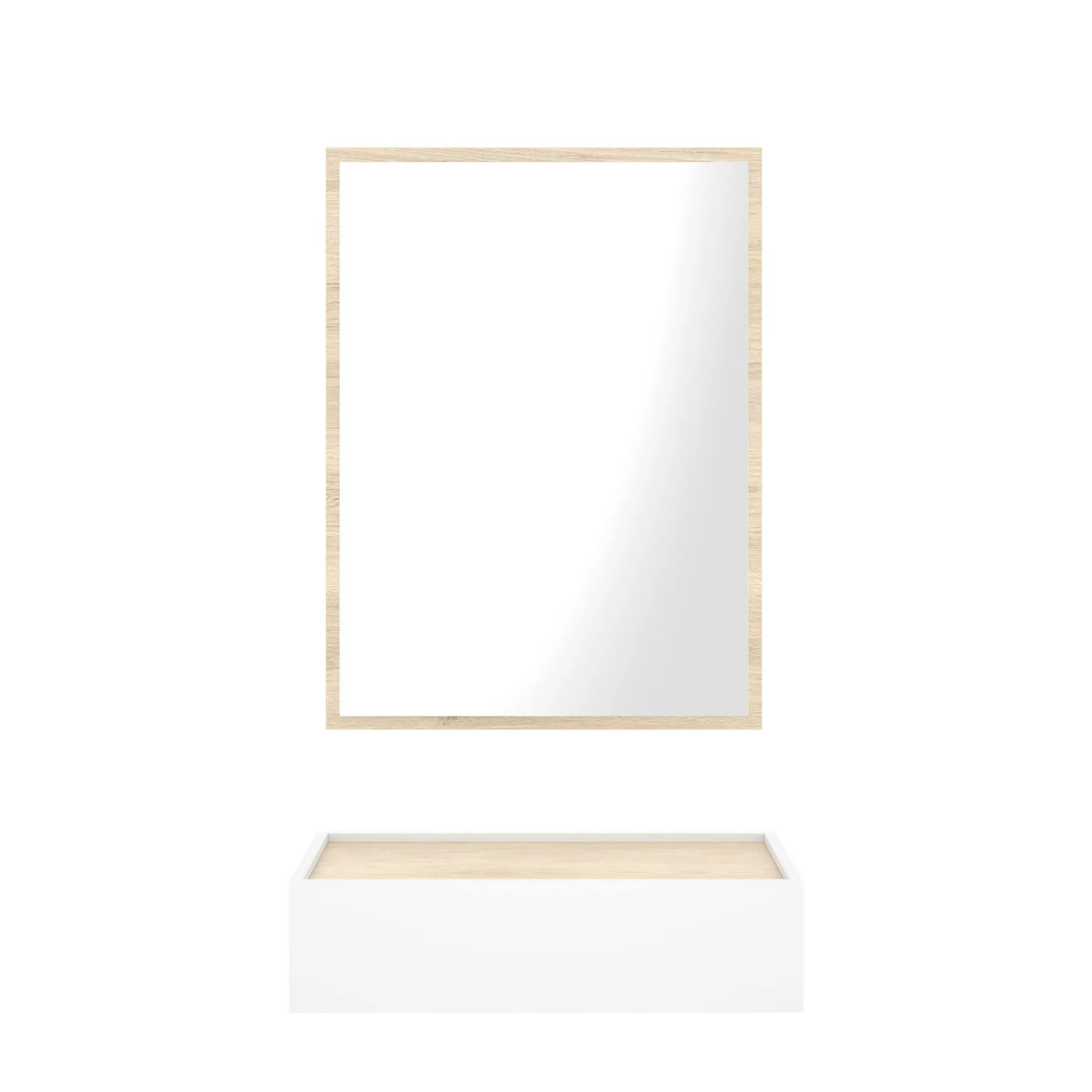 Mobile da ingresso Dmujesa, 33x63h16 cm, Bianco e Rovere<Dmora Best