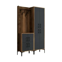 Mobile da ingresso Eufemia, 120x35h200 cm, Noce e Antracite<Dmora Best Sale